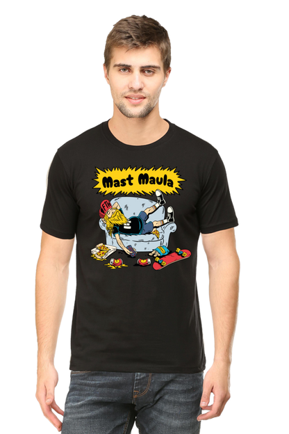 Graphic T-Shirt with Hindi Quote MAST MAULA | Unisex T-Shirts for Men & Women | 100% Cotton | Casual Graphic Tee | Cash on Delivery Available