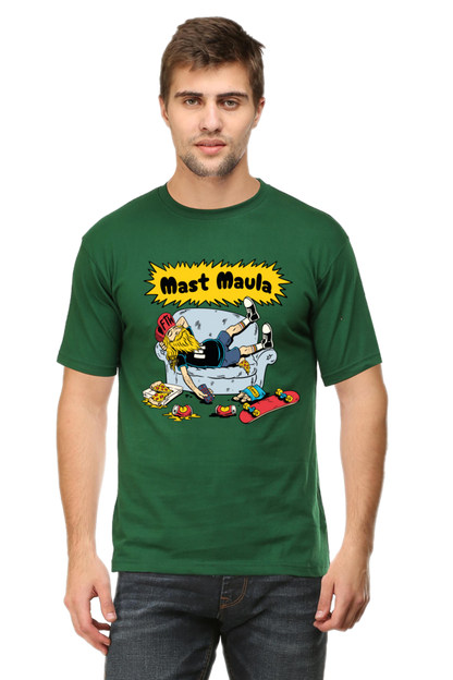 Graphic T-Shirt with Hindi Quote MAST MAULA | Unisex T-Shirts for Men & Women | 100% Cotton | Casual Graphic Tee | Cash on Delivery Available